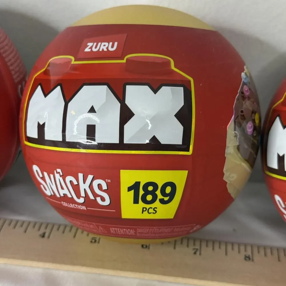 ZURU MAX Snacks Collection Building Bricks Balls Lot of 3 170/189 Pcs Sealed